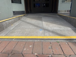 Slight bump at entrance to ramp.