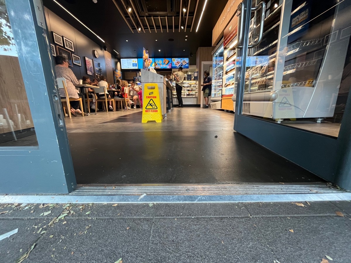 Small bump at foot of door.