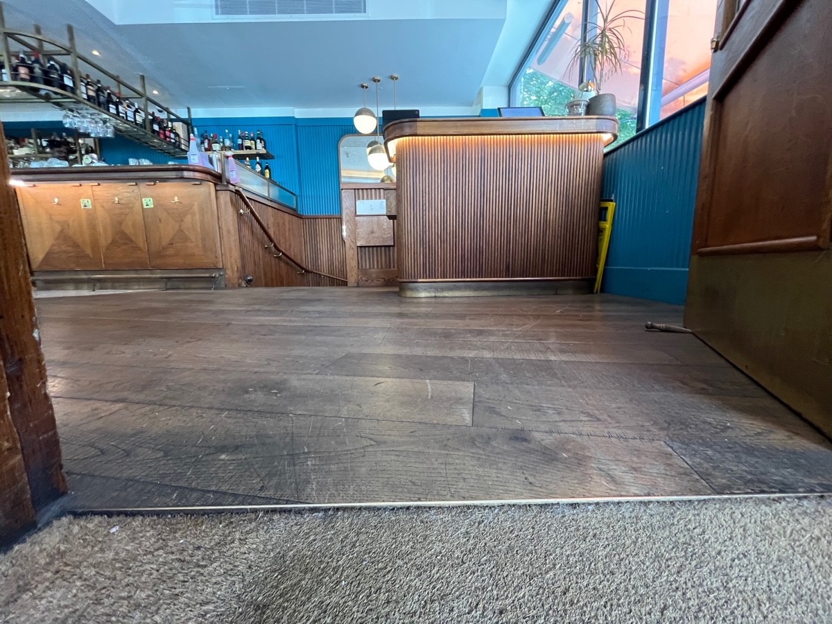 Small bump at foot of door.