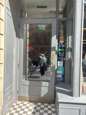 Large wide manual door. Wide entrance