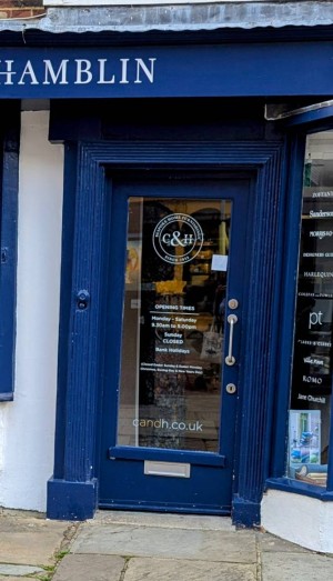 Front entrance.
Push to open door.