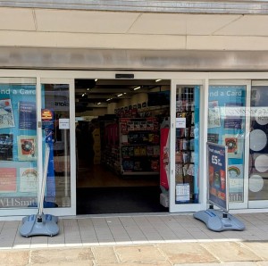 Front entrance.
Level access.
Advertising boards outside of the entrance.