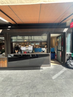 Service counter with no entrance door.