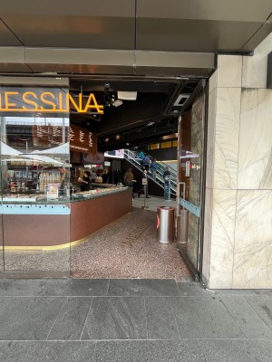 Glass door. Push from left.