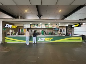 No door leading to kiosk service counter.