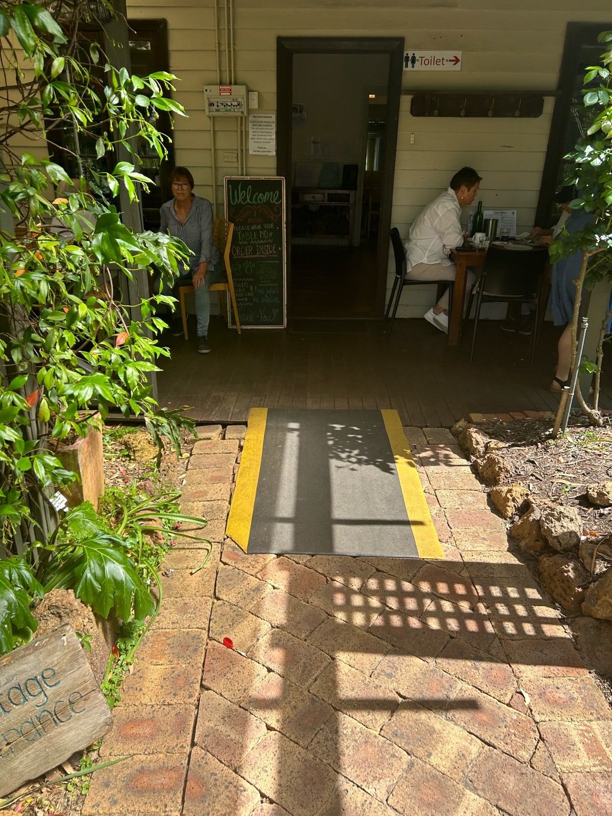 Ramp from entrance to garden dining area