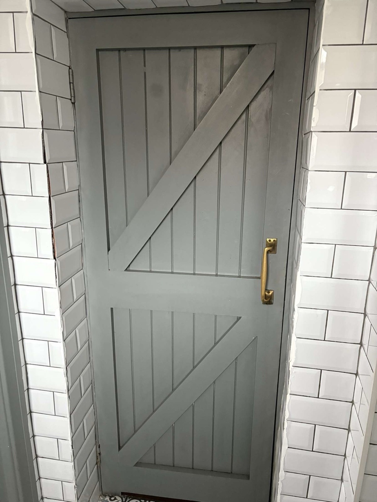 Pull door to exit bathroom