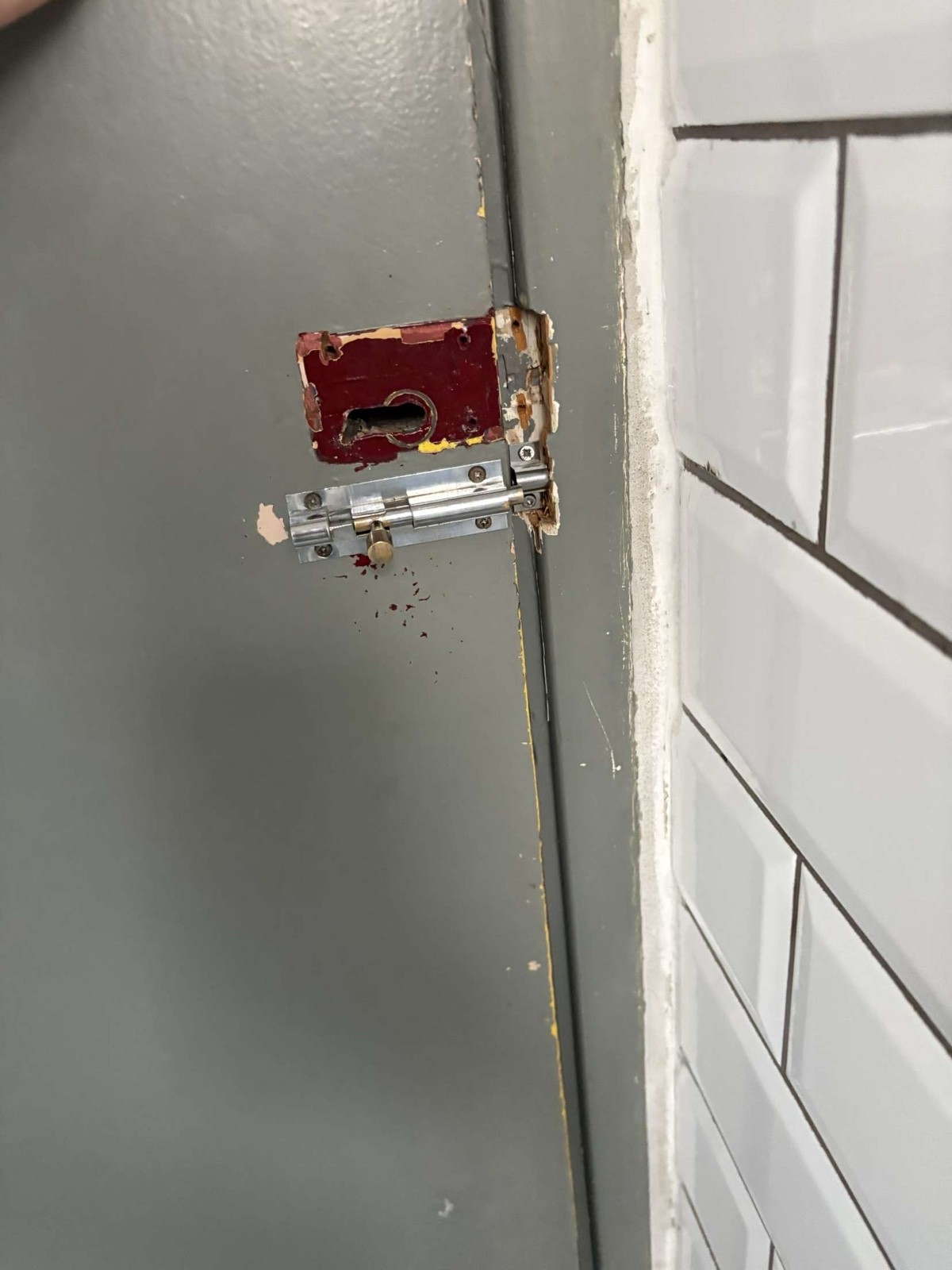 Standard lock to close bathroom door