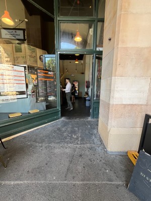 Path to entrance from street. Door directly ahead.