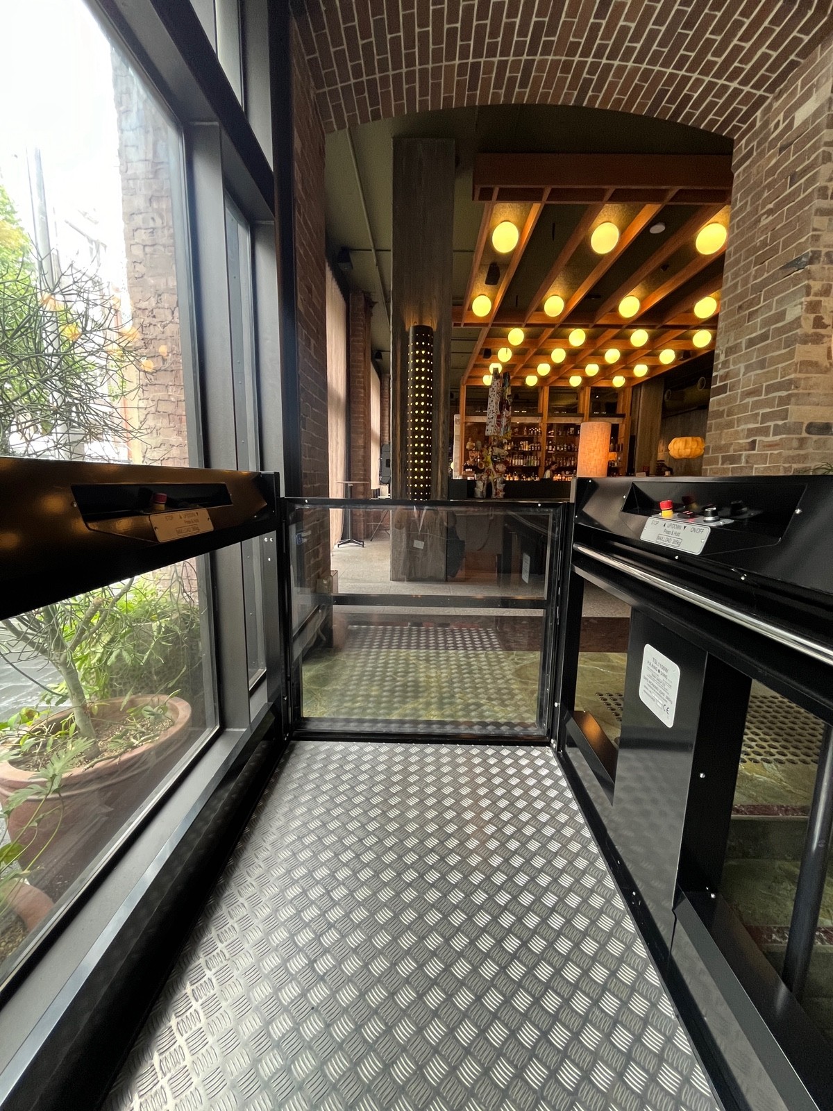 From lift entry facing straight. Control panel on right wall.