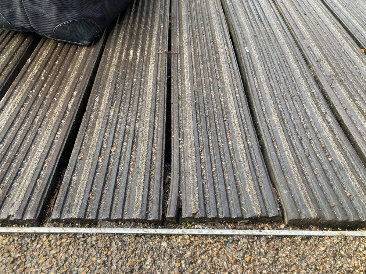 Small bump at beginning of outdoors seating.