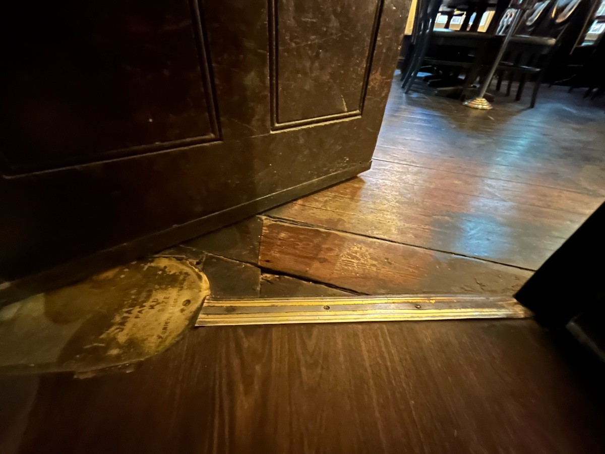 Small bump at foot of door.