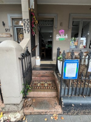 Gate from street to venue.