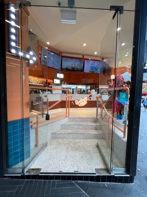 Push doors from middle.