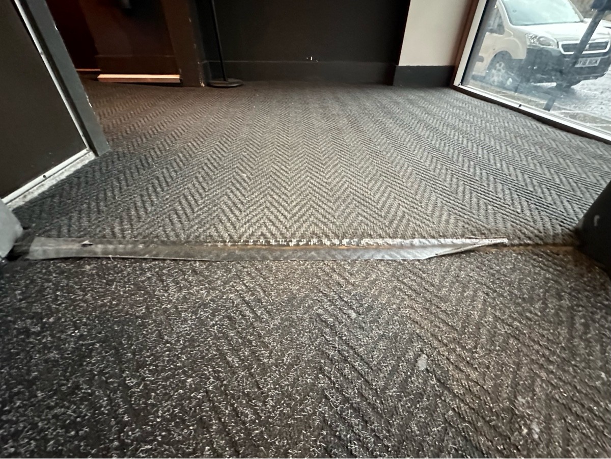 Small bump at foot of door.