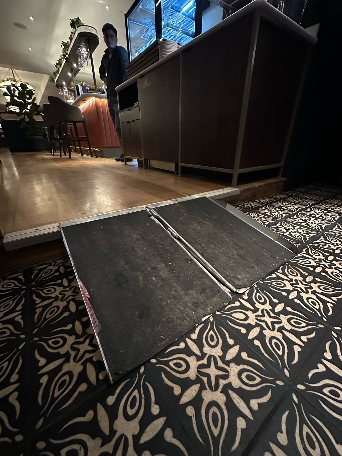 Ramp leading up to front area.