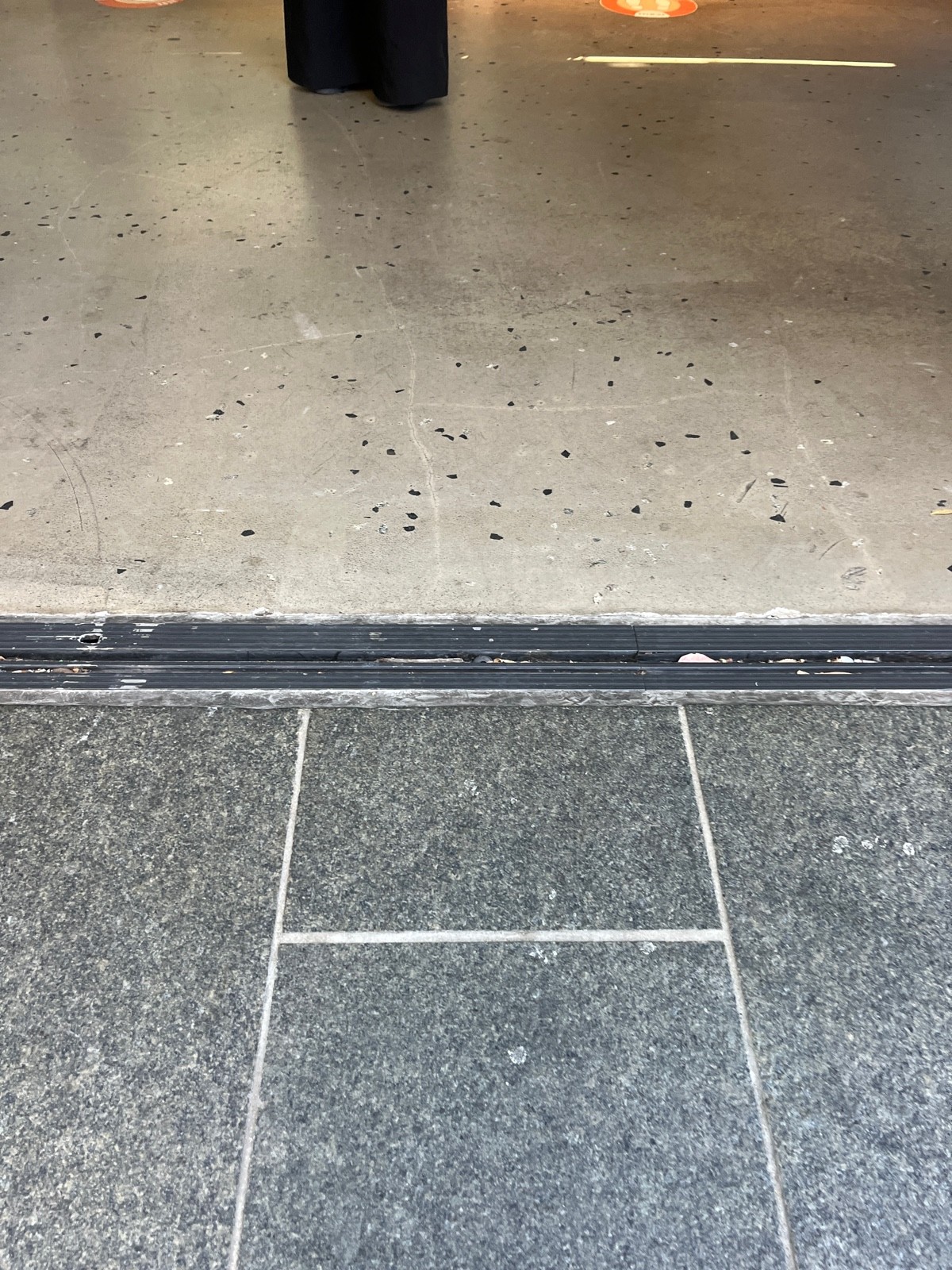 Small bump at foot of doors.