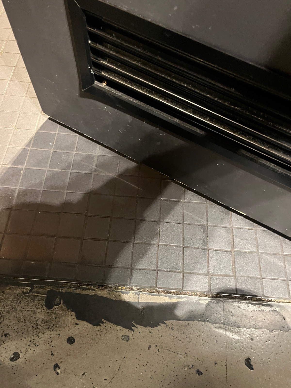 Small bump at foot of door.