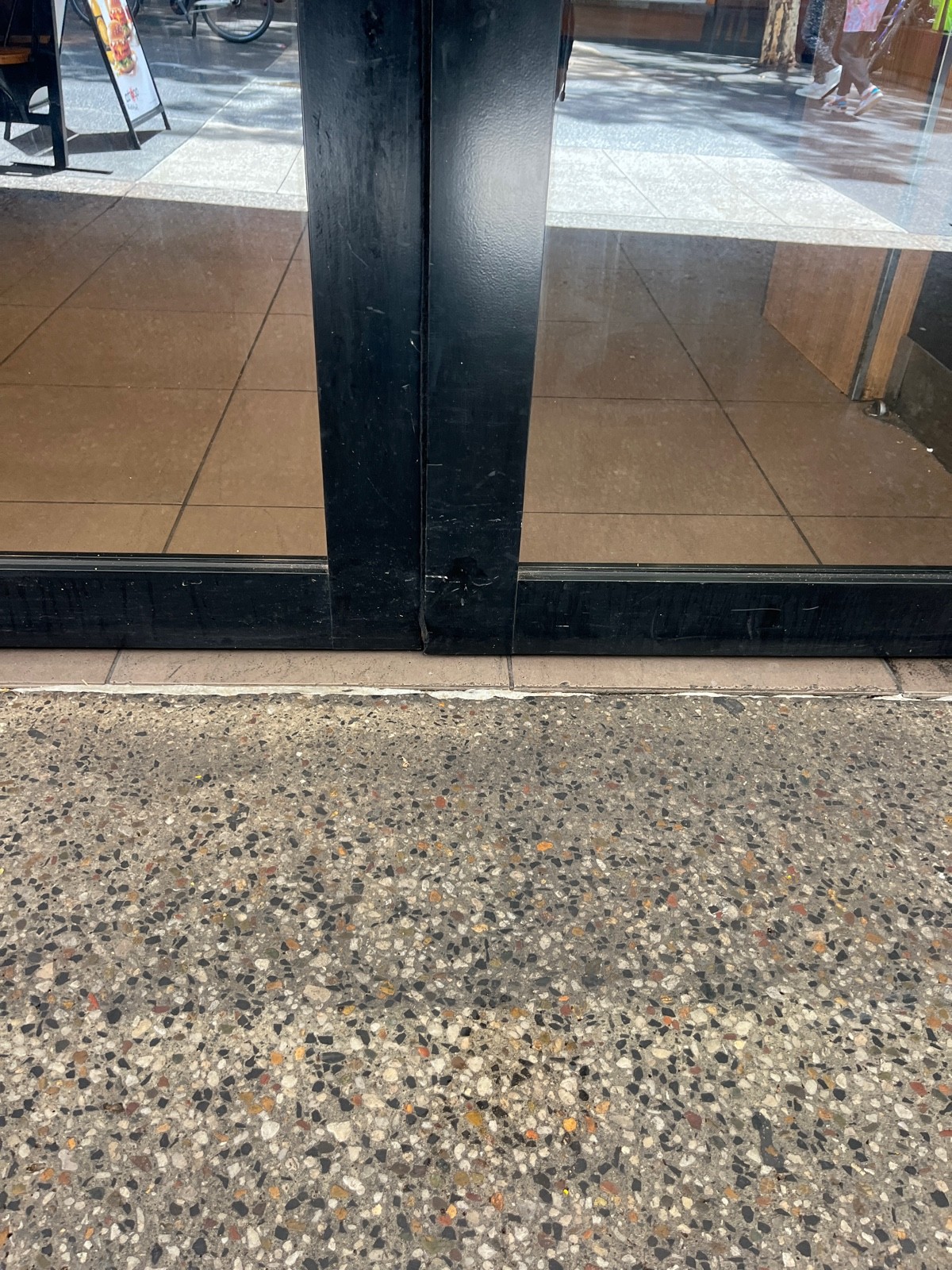 Small bump at foot of doors.