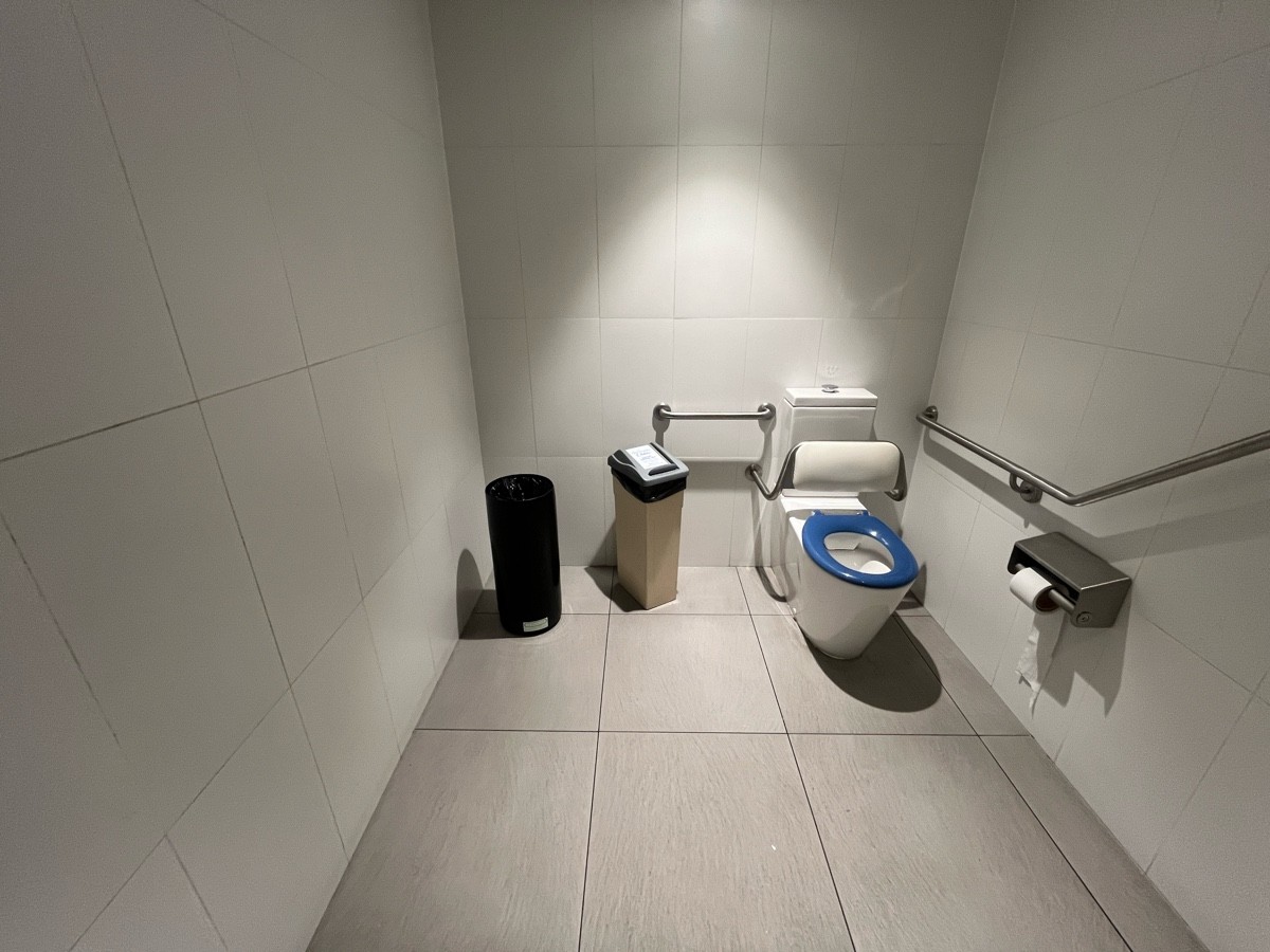 From door facing straight. Toilet on wall ahead.