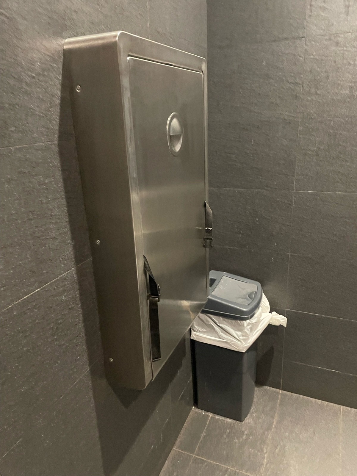 Nappy change table pull down and bin