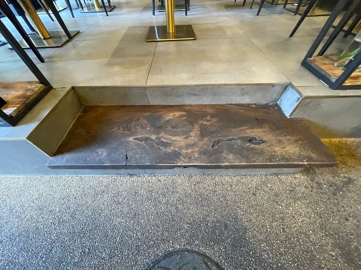 Two steps up to back area ahead.
