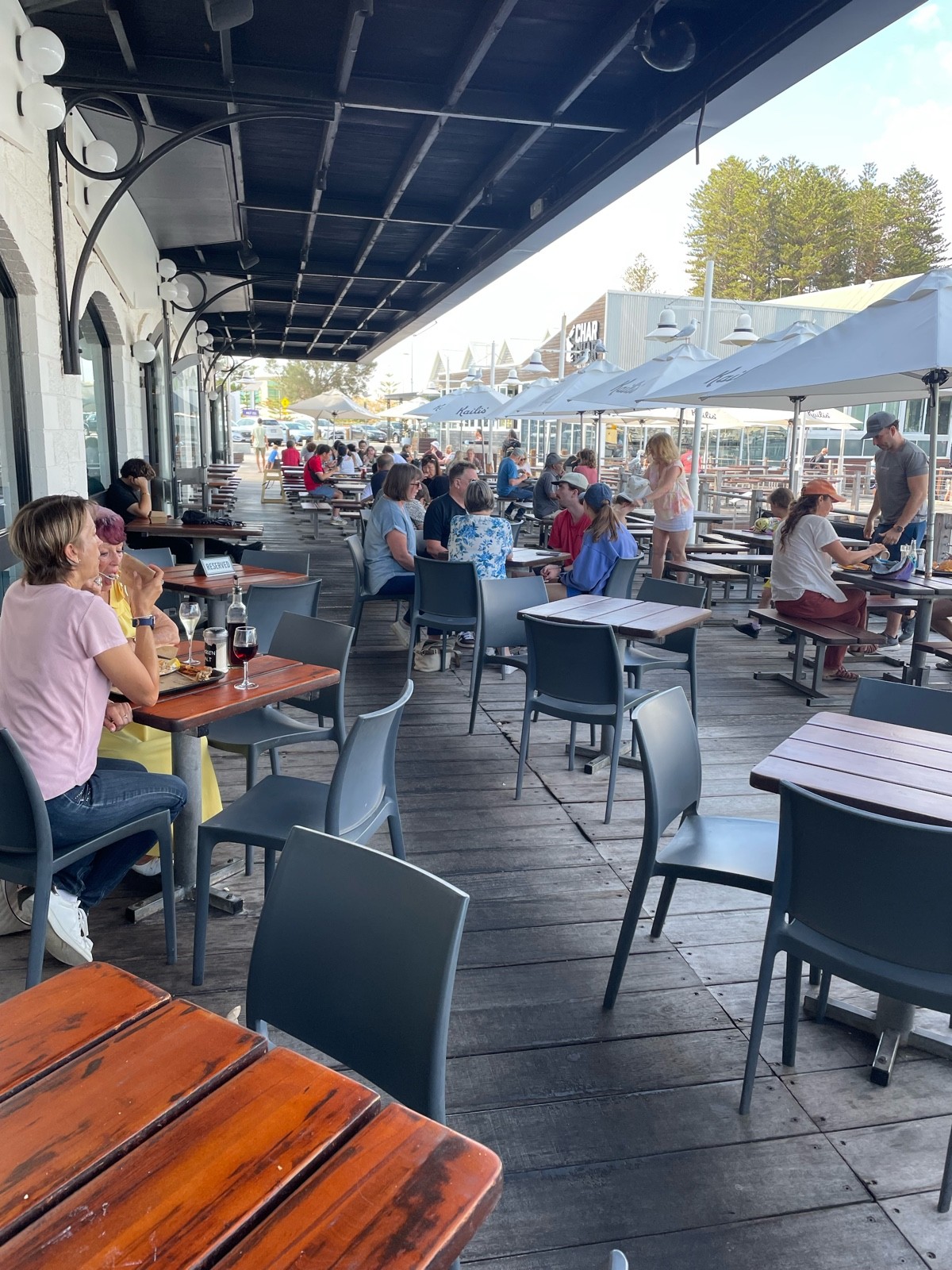 More outdoor tables that are fixed