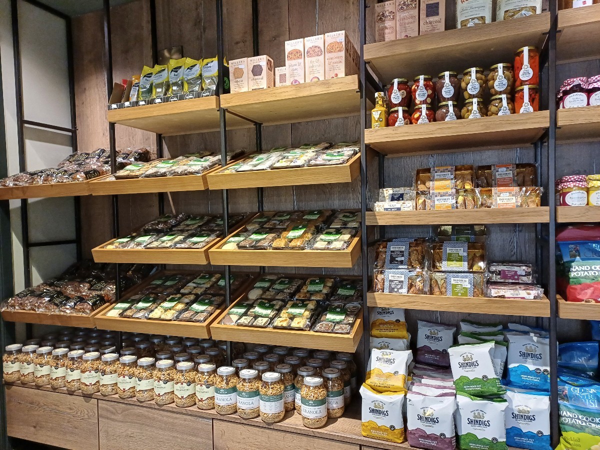 Farm shop display of food