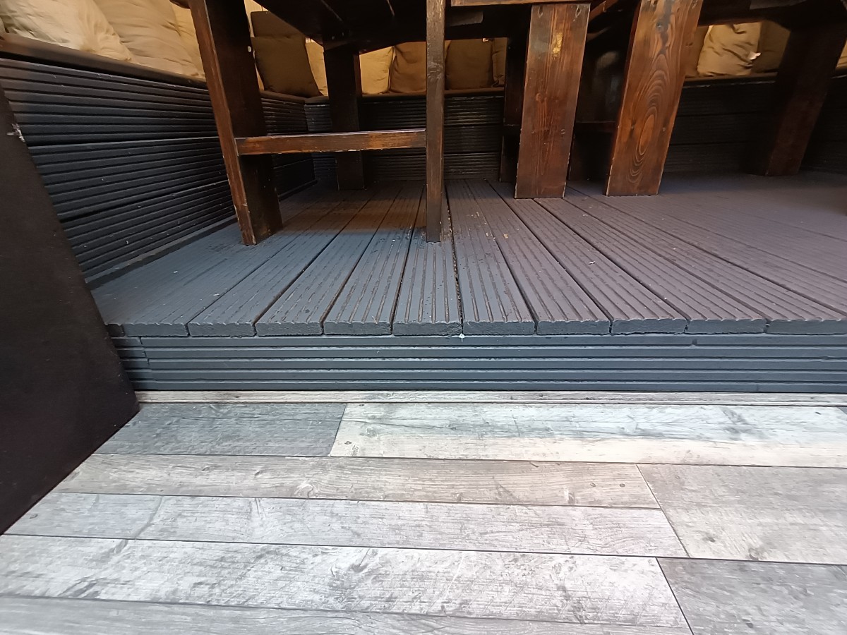 Step up before seating.