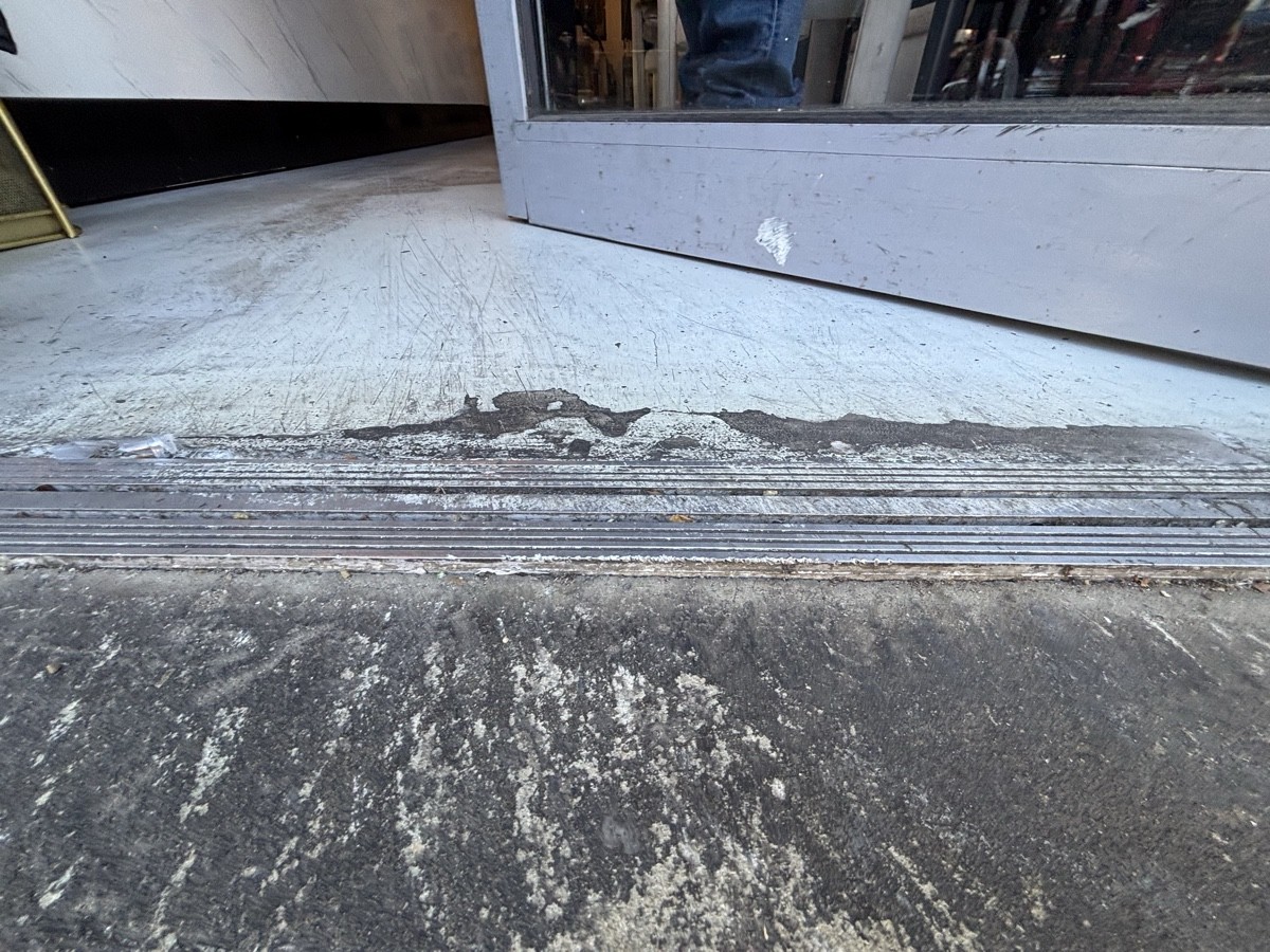 Bump at foot of door.