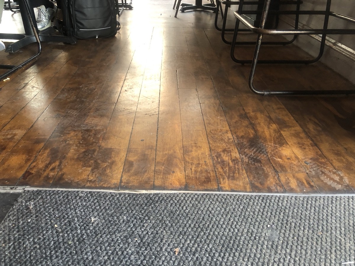 Small bump after doormat.