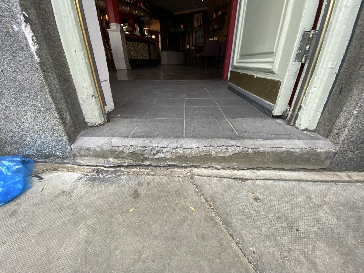 Step up to door
