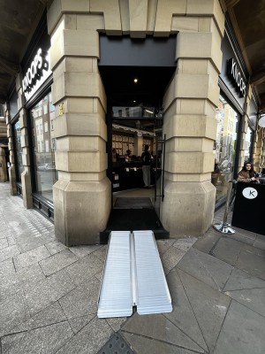Ramp leading up to doors.