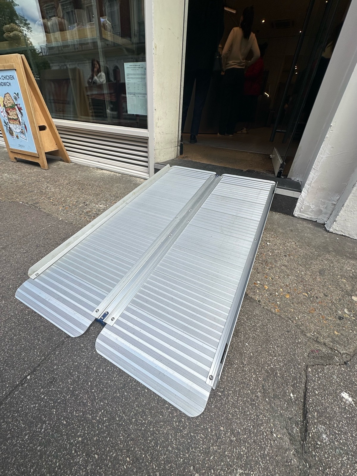 Ramp leading up to door.