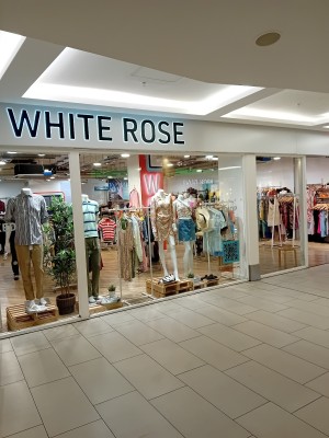 Wide enterance to the White Rose shop with flat flooring easy to get around the store too.
Has nice background music in store not too loud either.