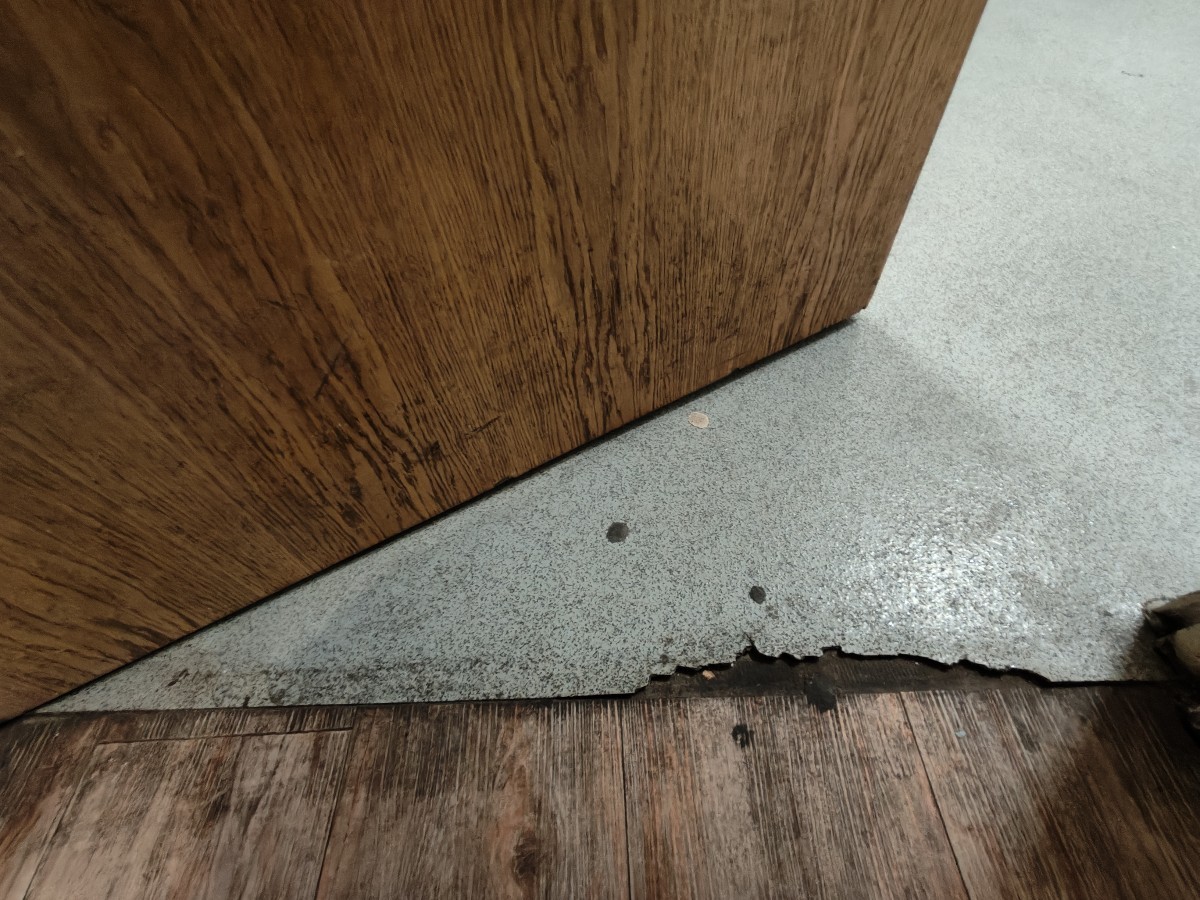Small bump on threshold of door.