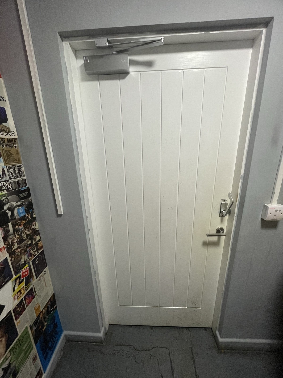 Toilet door from the inside
