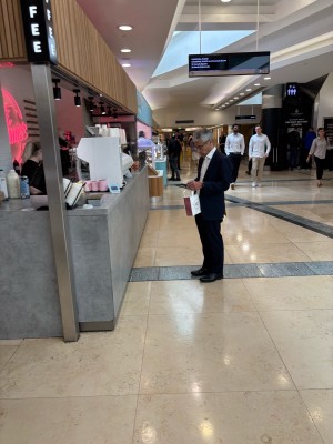 From mall facing venue. Counter on left.