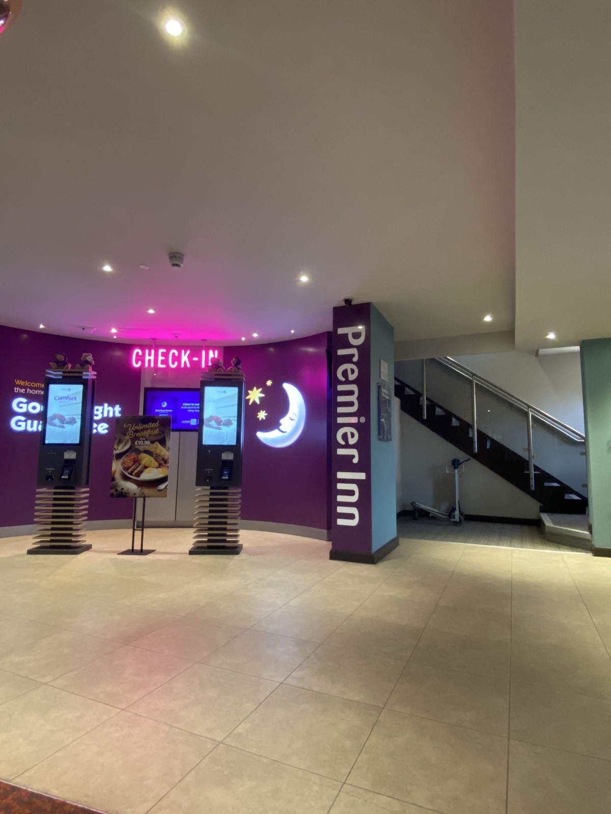 Self check in area
