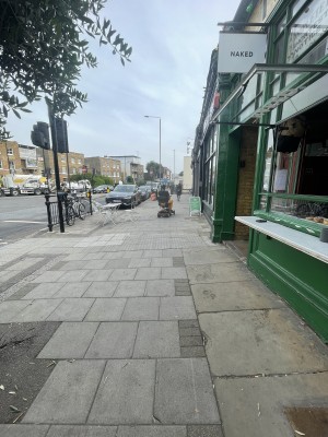 From street facing side of venue. Venue on right.