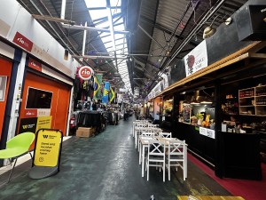 Facing from market entrance. Venue on right.