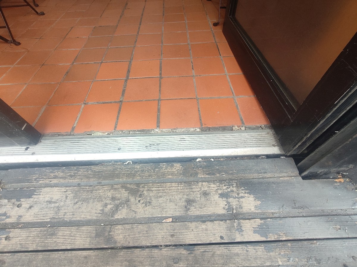 Small bump at door threshold.