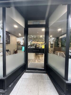 Archway with a black frame.