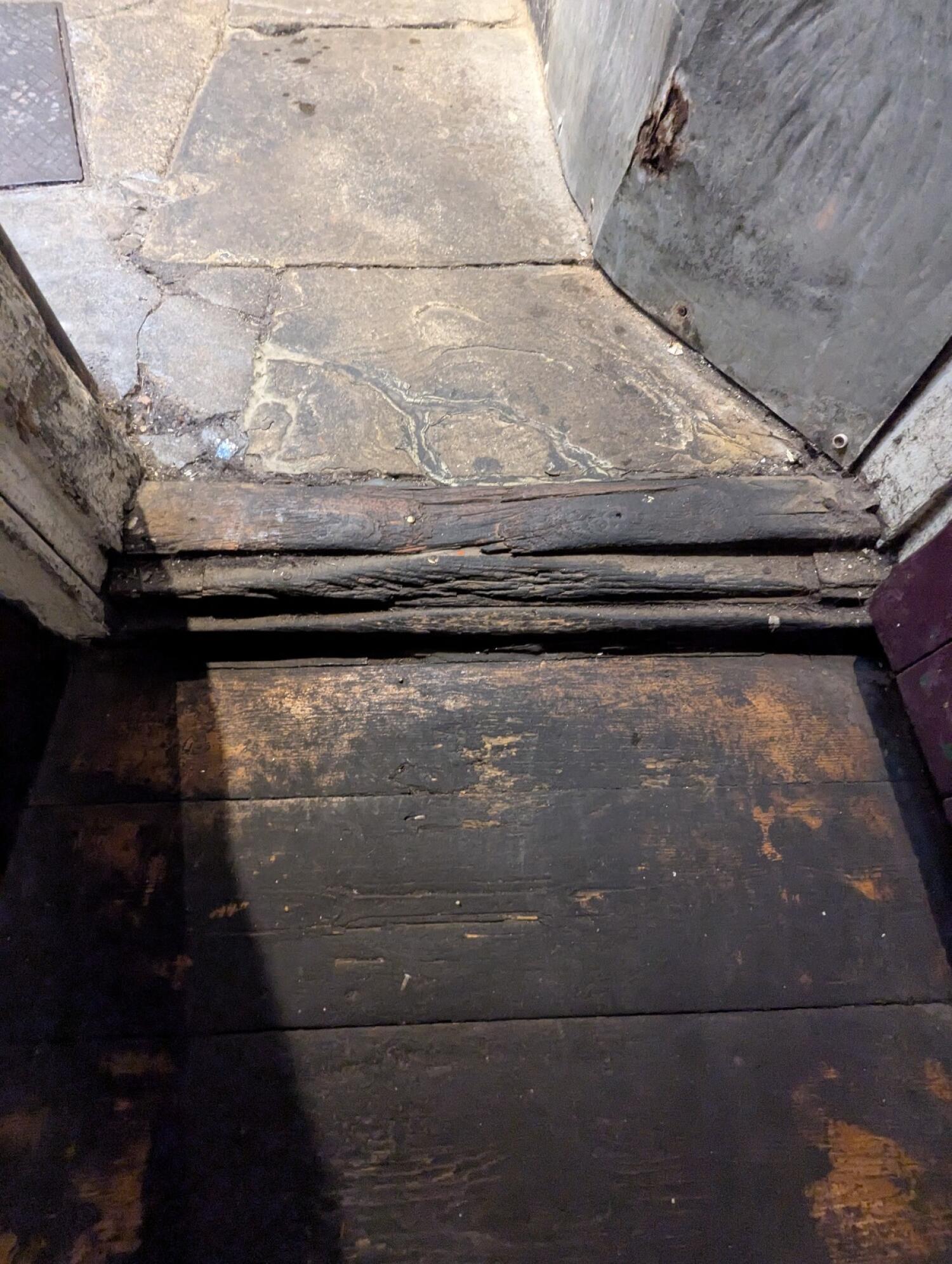 Small step on doorway.