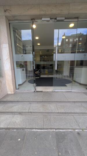From street facing venue. Three steps ahead.