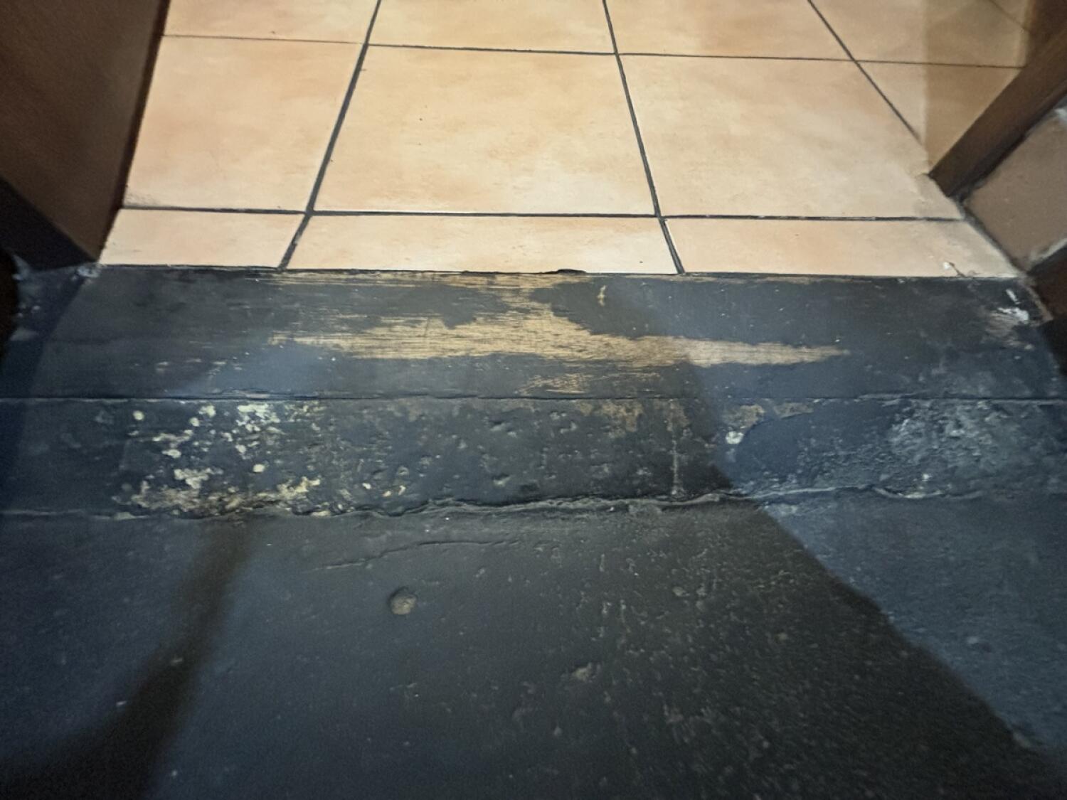 Bump at foot of door.