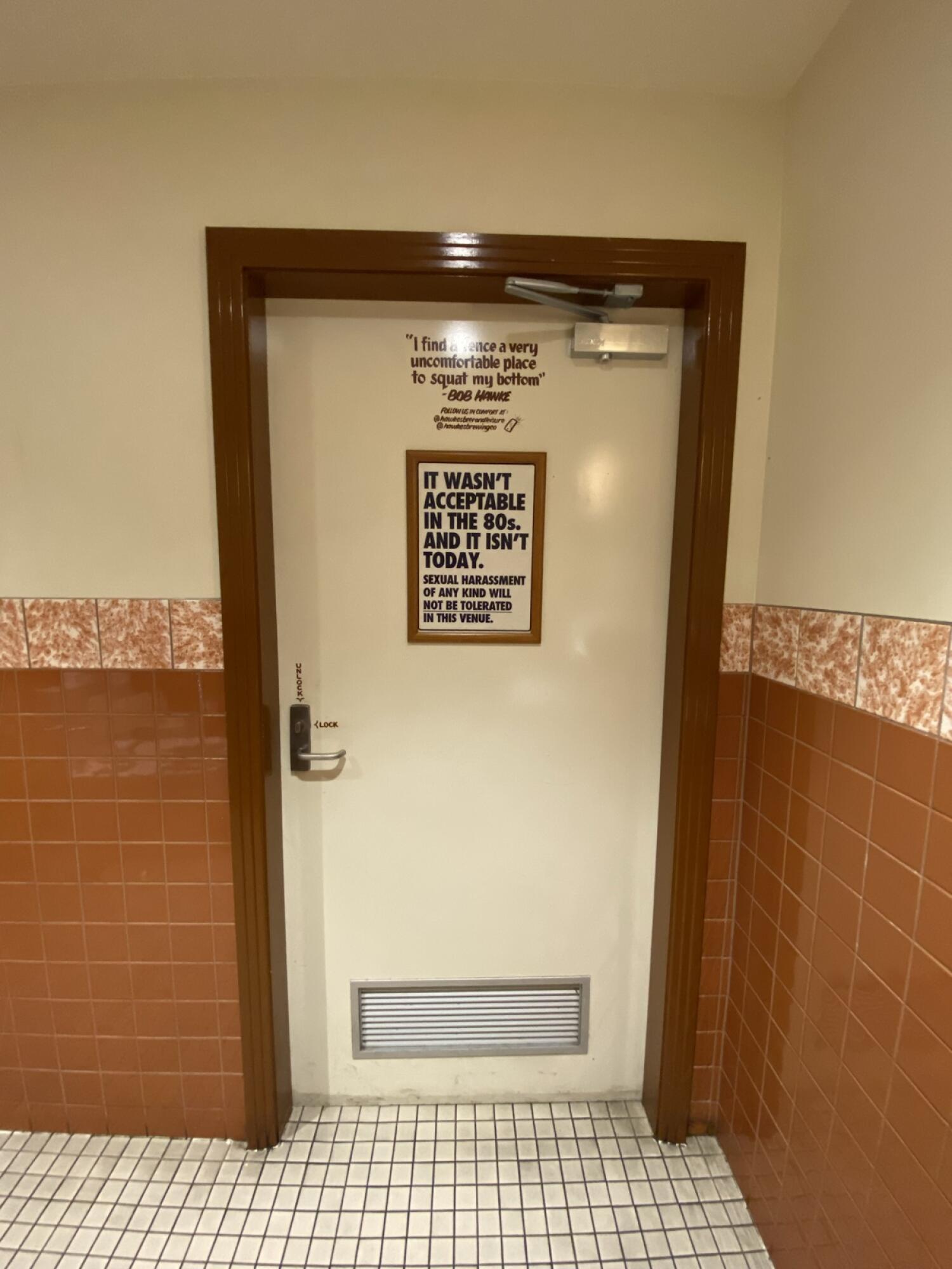 Back of door. Lock and handle on left.