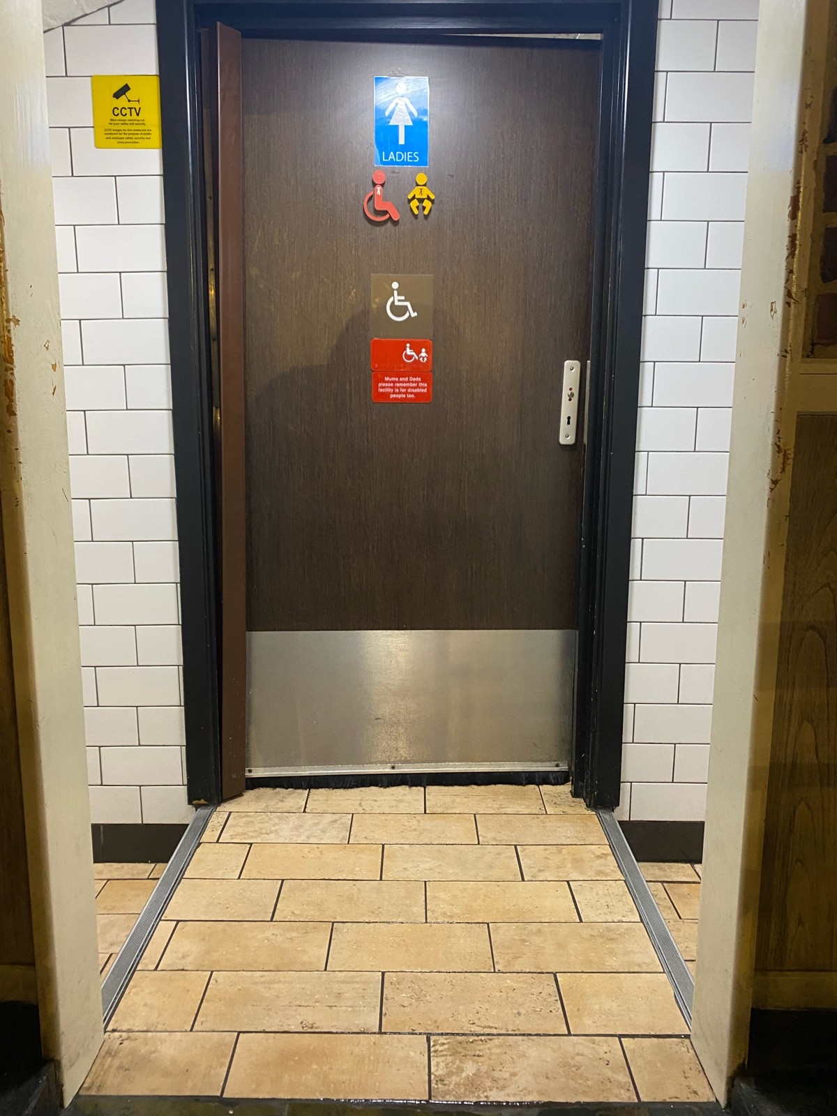 From after opening facing straight. Bathroom door ahead. Insert radar key on right to open.