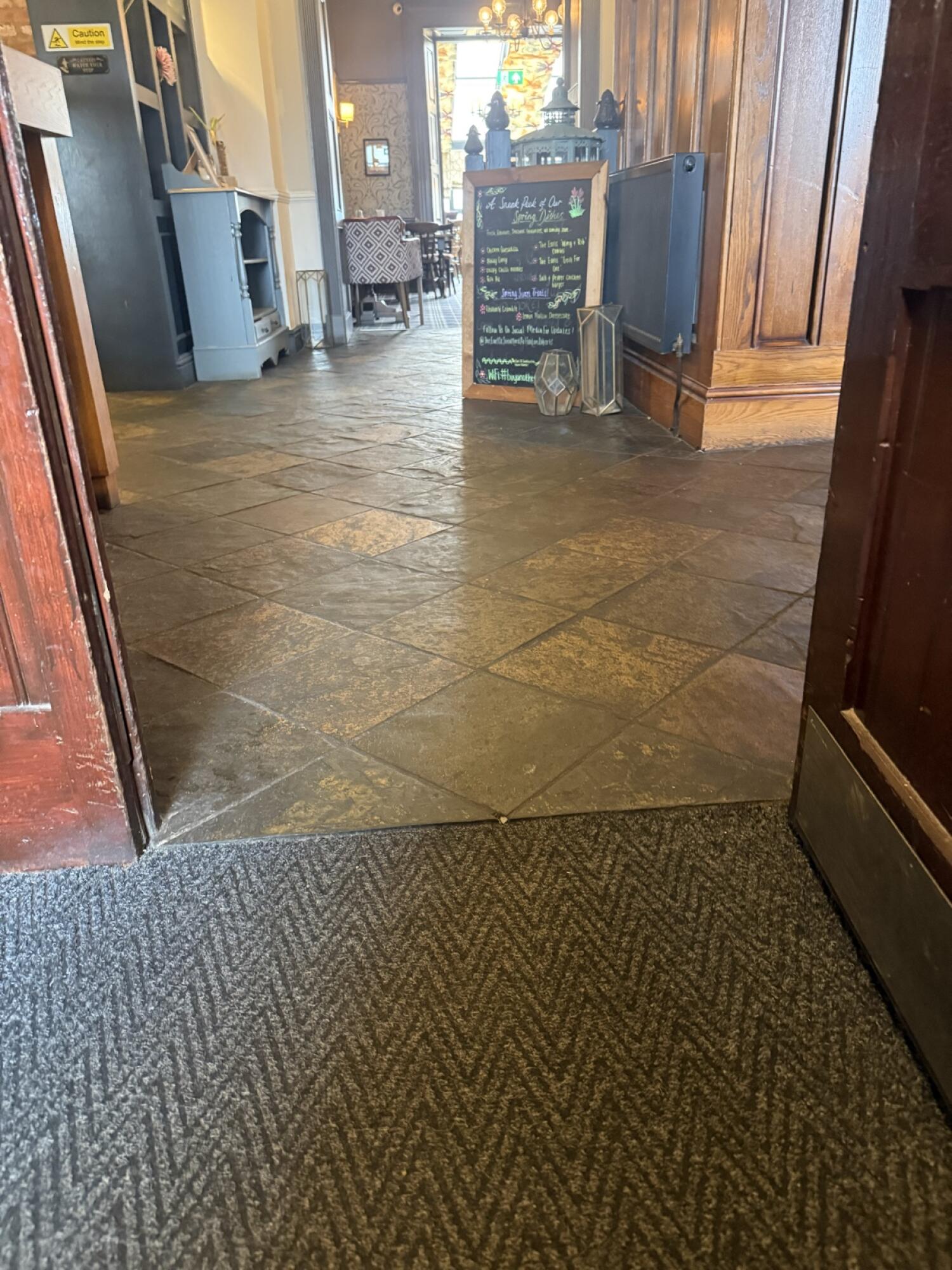 Small bump at foot of door.