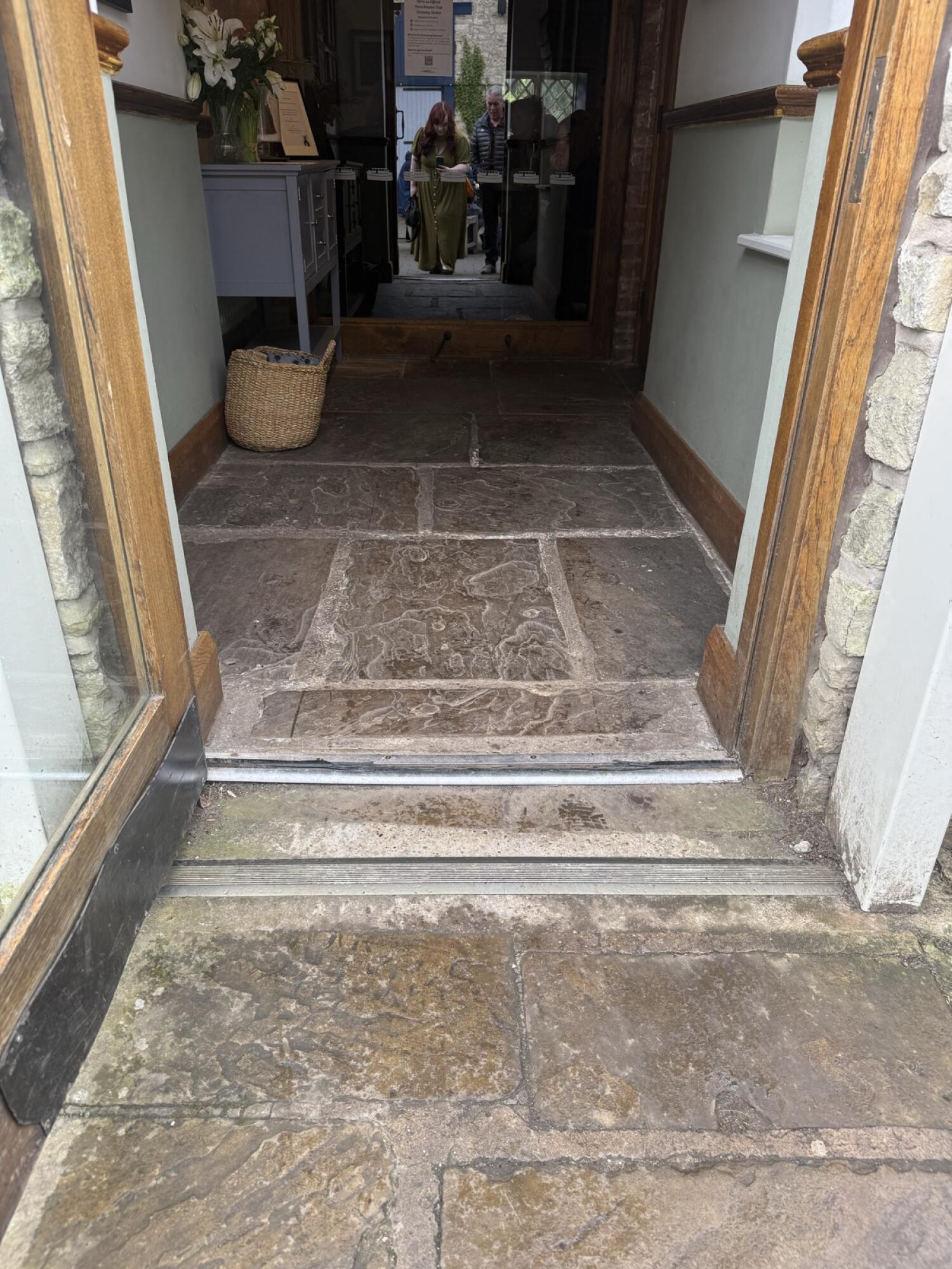 Small bump at foot of door.